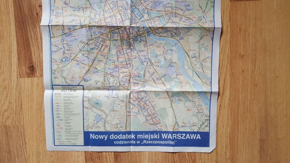 Mapa Warszawy z 2004 roku