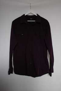 ciemno fioletowa koszula w kratke smog new yorker XL 100% bawełna