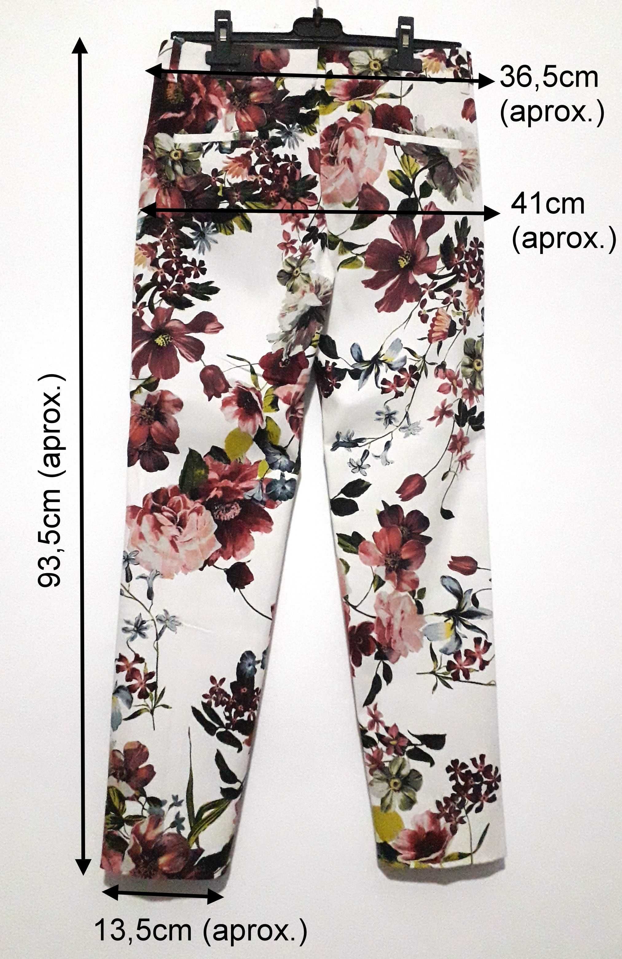 Calças chino padrão floral Zara Tam 36 Novas c/ etiqueta