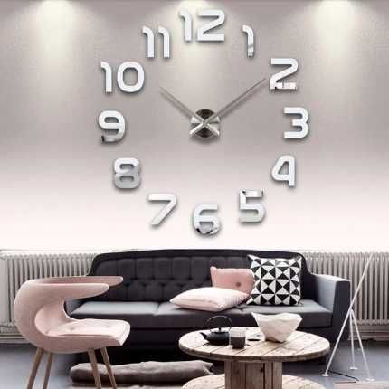 АКЦИЯ!Большие настенные 3D часы 120 см серые ZH002.СПЕШИ!