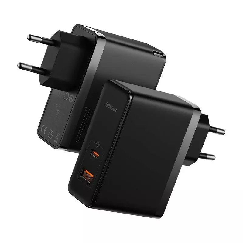 baseus gan5 pro nástěnná nabíječka, usb-c usb, 100w kabel (černý)