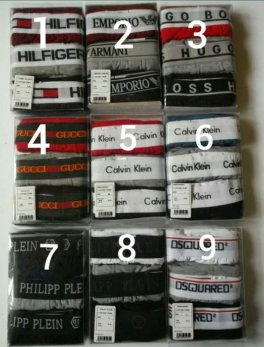 Nowe Bokserki Męskie 3pak Tommy Armani CK Hugo Boss Calvin