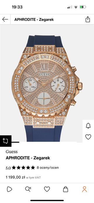 Zegarek GUESS z krysztalkami Swarovskiego