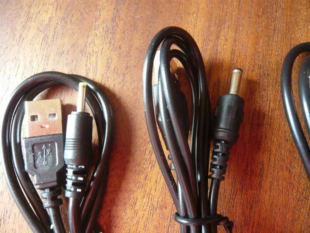 Cabos alimentação USB macho para DC (diâmetros 2; 2,5; 3,5; 4; 5,5)