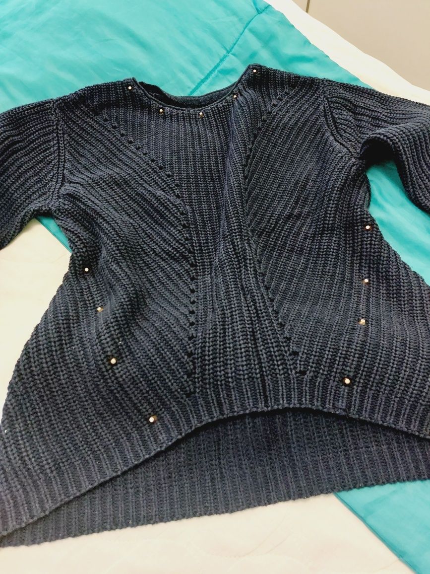 Granatowy sweterek xxs 146 cm 152 cm