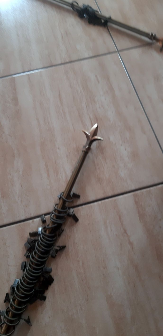 Karnisz metalowy 5 elementów do wykuszu
