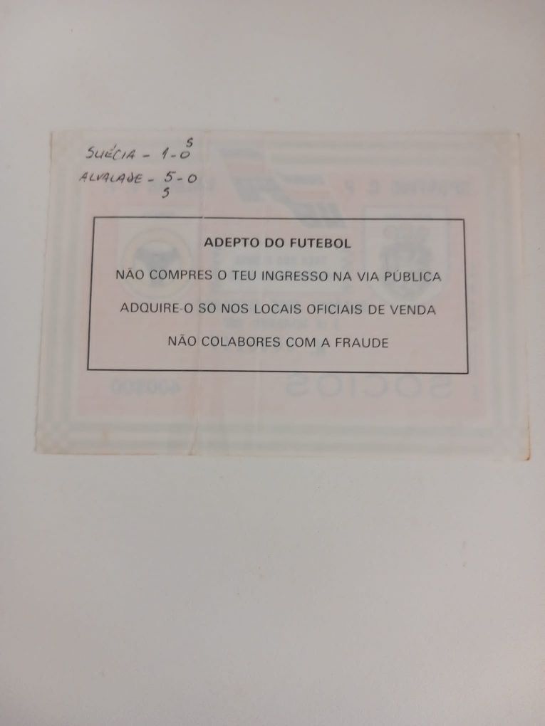 Bilhetes de Futebol Taça dos Clubes Vencedores das Taças. (1987)