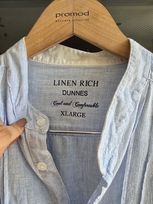 Koszula męska lniana w paski XL bawełna len