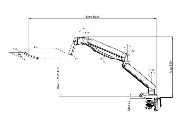Ramię / uchwyt / półka na laptopa Zu-Arm ZR-LK100 (biały)