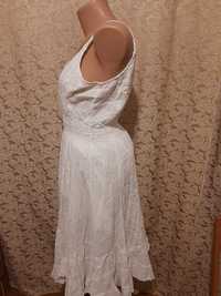 Шикарное белое платье индия 100% коттон club houze размер m