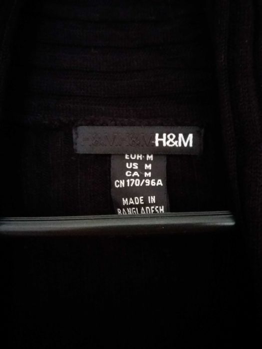 Czarny kardigan narzutka H&M wiskoza 38 M