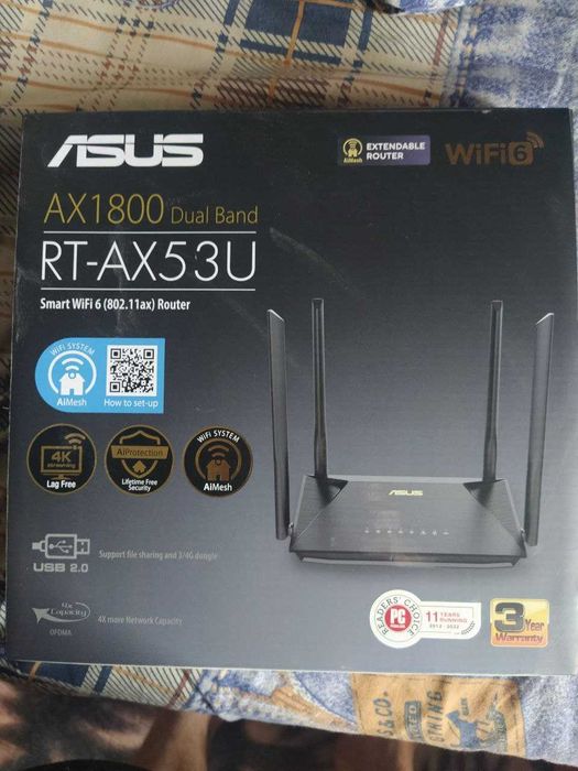 гігабітний роутер ASUS AX1800 Dual Band. RT-AX53U, не вживаний