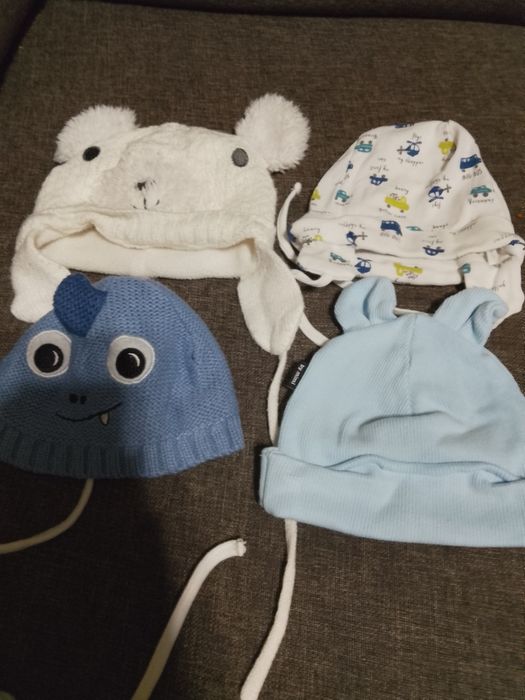 Paka ubrań czapki dla chłopca niemowlaka 0-6 miesięcy