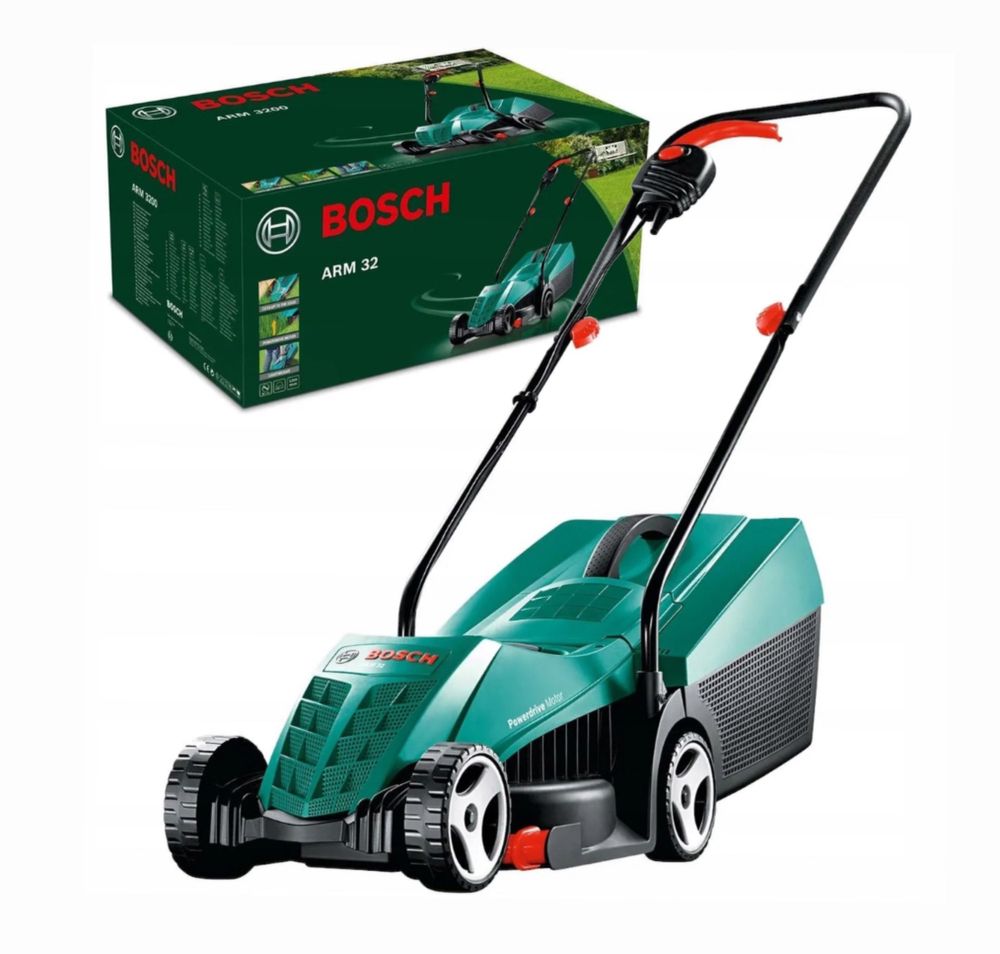 BOSCH Kosiarka Elektryczna Ogrodowa Regulacja 1200W 32 cm Kosz 31L