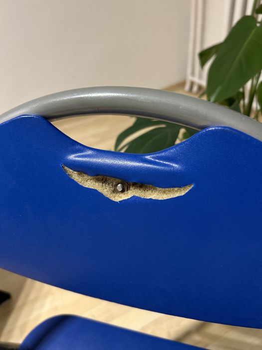 Kszesło krzesła niebieskie składane skóra jysk