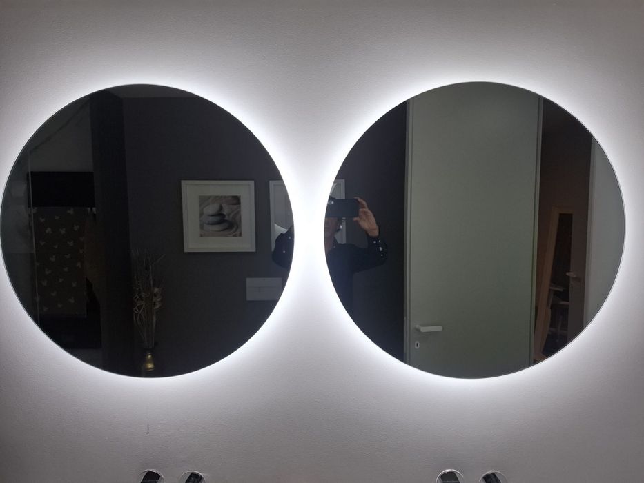 Conjunto de dois Espelhos LED rodondo