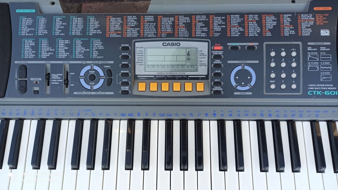 Casio CTK-591, CTK-601 keyboard, klawisze