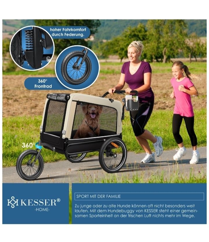 Przyczepka rowerowa dla psa do 40 kg 3w1