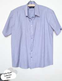 Koszula męska w biało fioletowe paski L