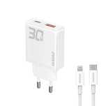 Ładowarka sieciowa GaN Dudao A30EUL 30W USB-A / USB-C + kabel USB-C -