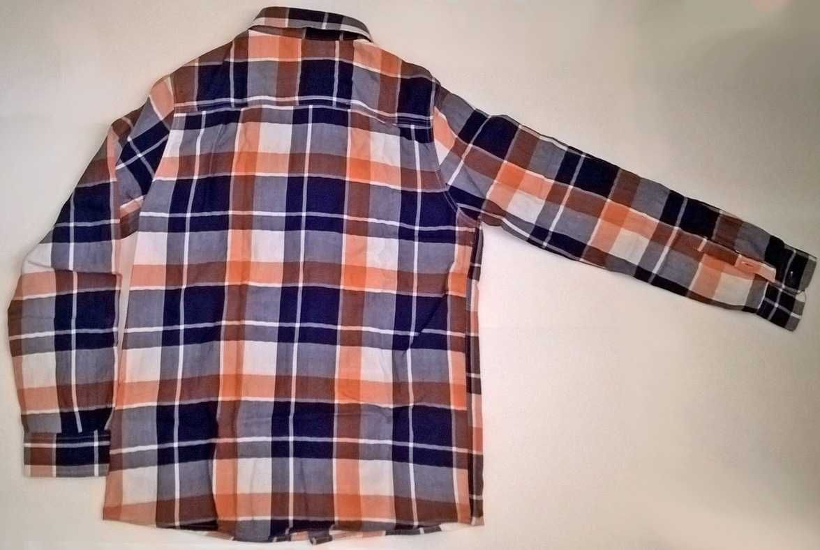 Camisa de Criança Xadrez Azul/Laranja, como Nova