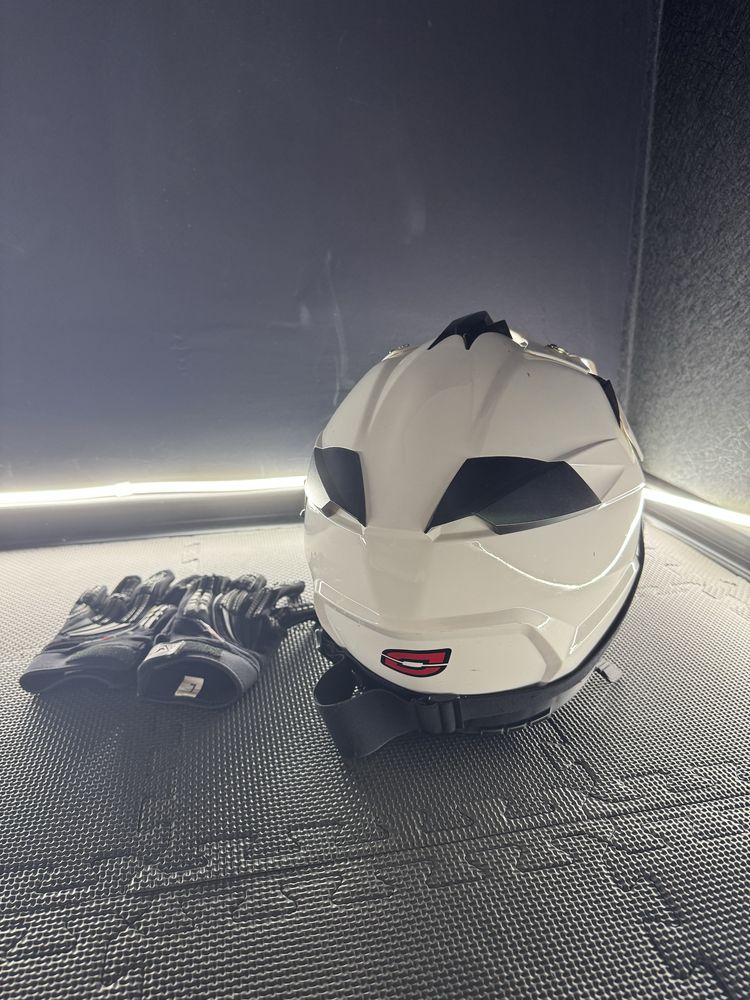 Kask motocyklowy + rękawice, rozmiar L, stan bardzo dobry