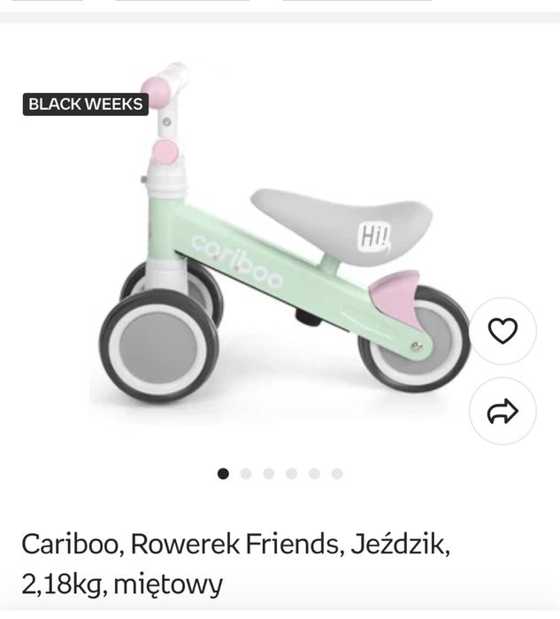 Rowerek biegowy, jeździk cariboo