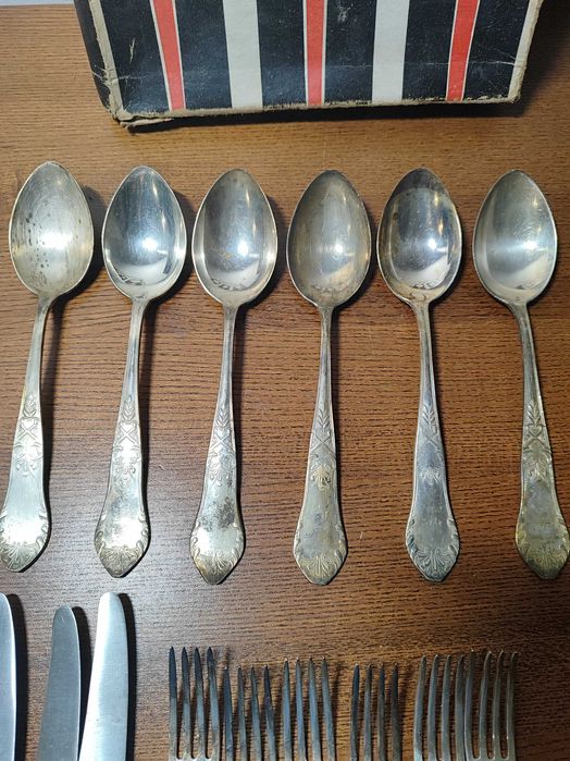 Komplet sztućców posrebrzanych HEFRA PRL