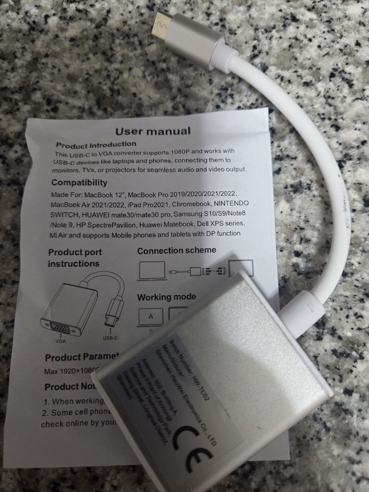 Cabo tipoc para vga