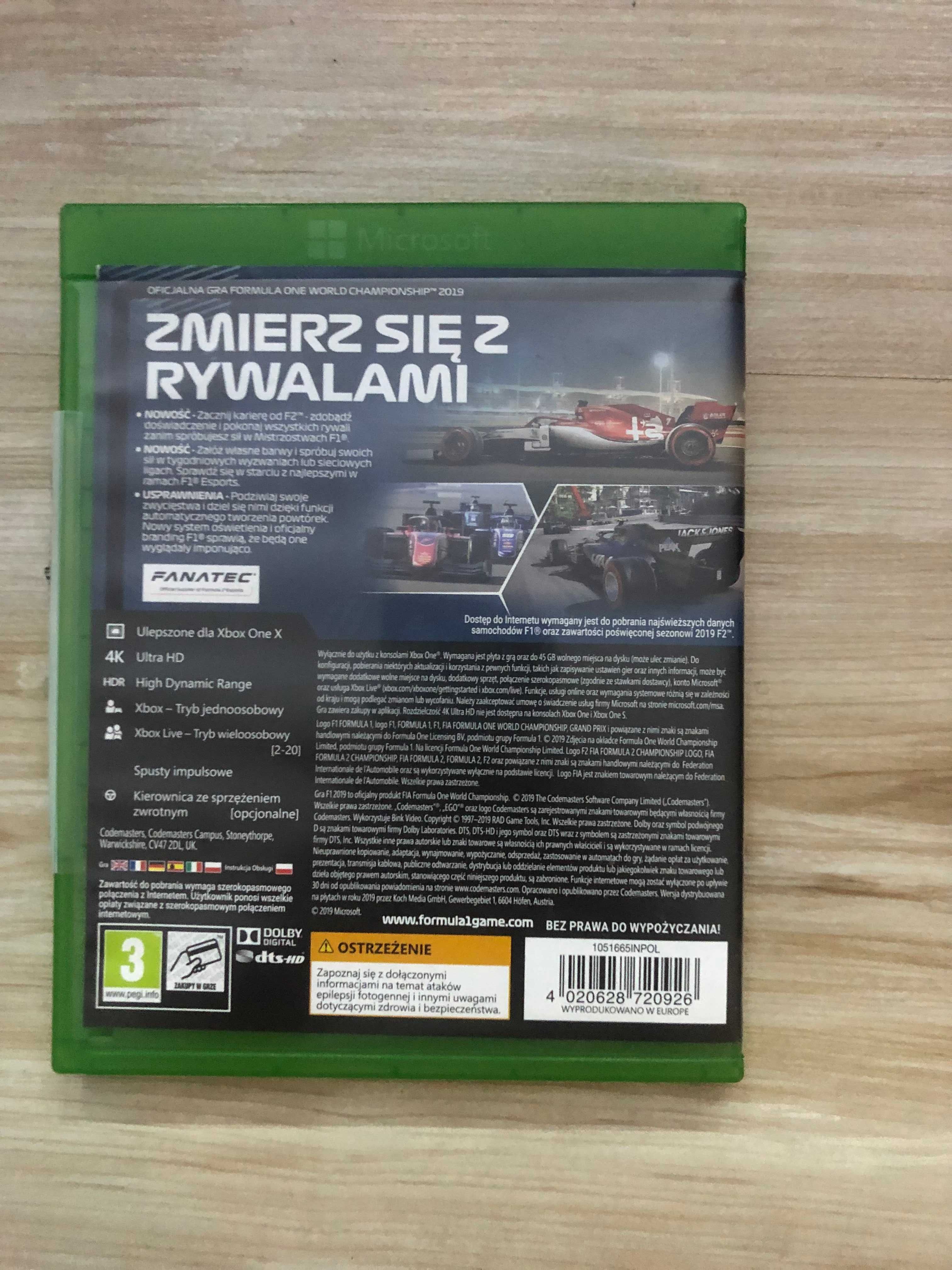 Gra F1 2019 Xbox One