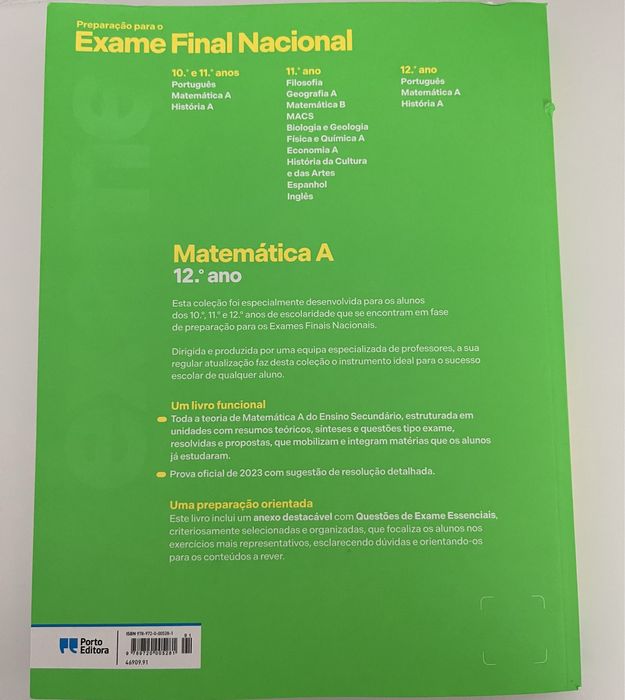 Livro Preparação para o Exame Nacional 2024- Matemática A- 12 ano