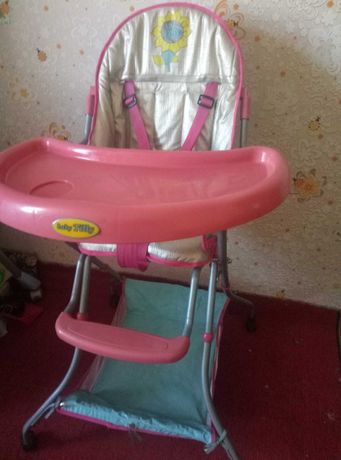 стульчик стул кресло для кормления Baby Tilly эко кожа цвета золото