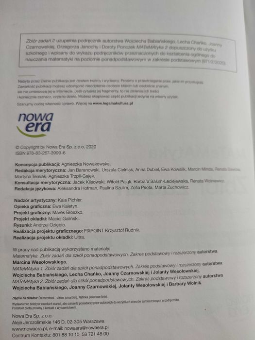 Matematyka 2 zakres podstawowy (Nowa Era)