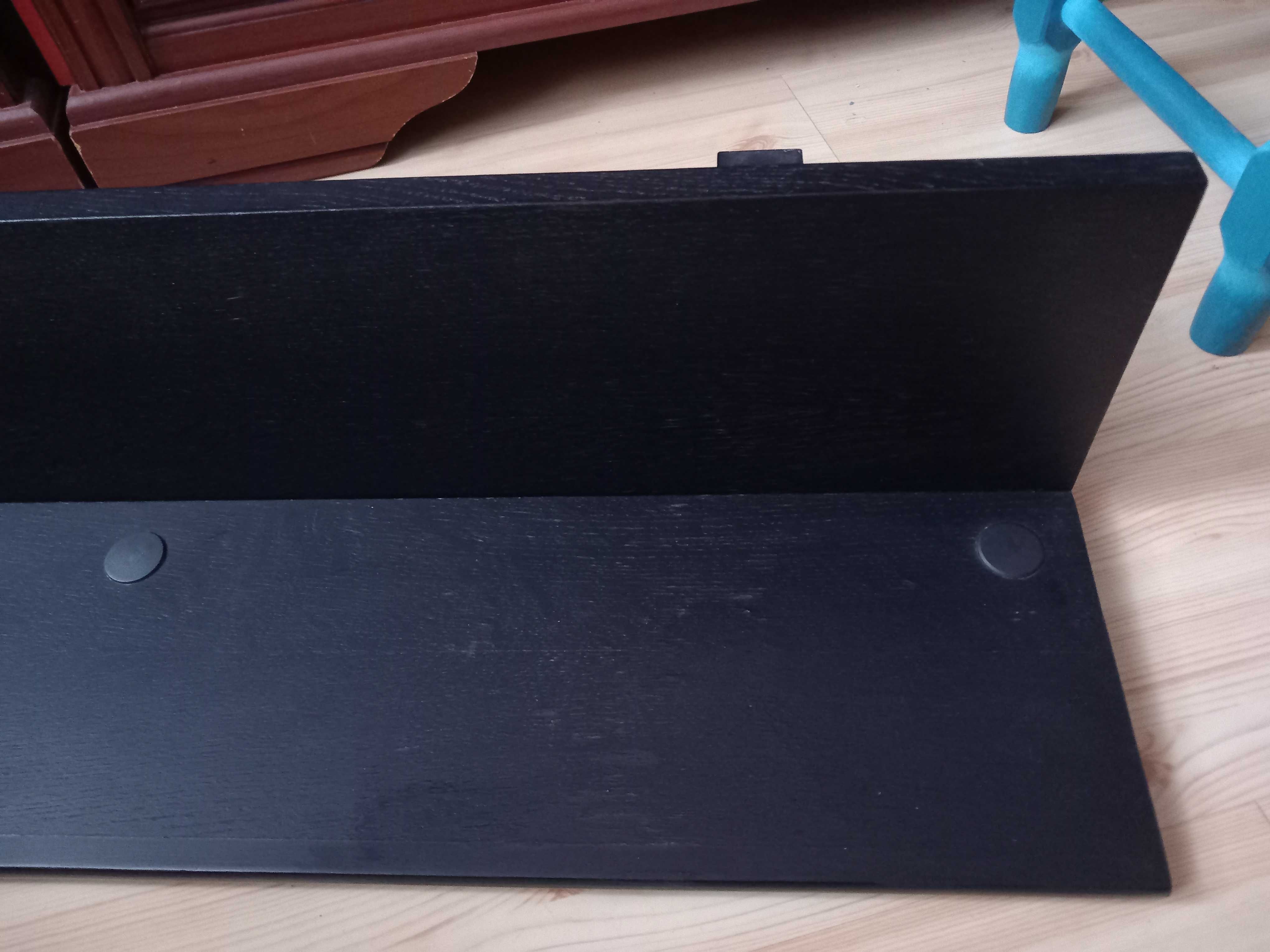 Półka wisząca czarna z płyty MDF 90x27x20 cm
