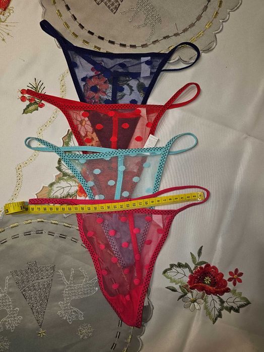 Majtki damskie stringi koronkowe S