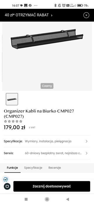 Organizer kabli na biurko