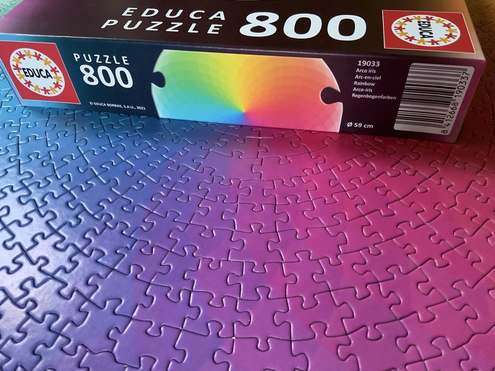 Puzzle 800 - Educa - Rainbow - gradient - okrągłe - jak nowe!