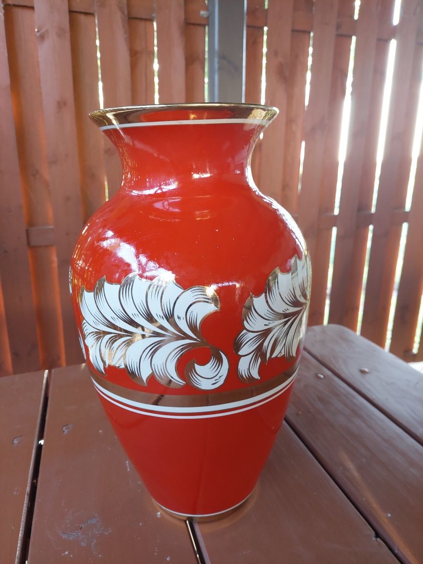 Duży porcelanowy wazon Chodzież ręcznie malowany