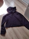 Czarna bluza krótki dół XS/S z kapturem