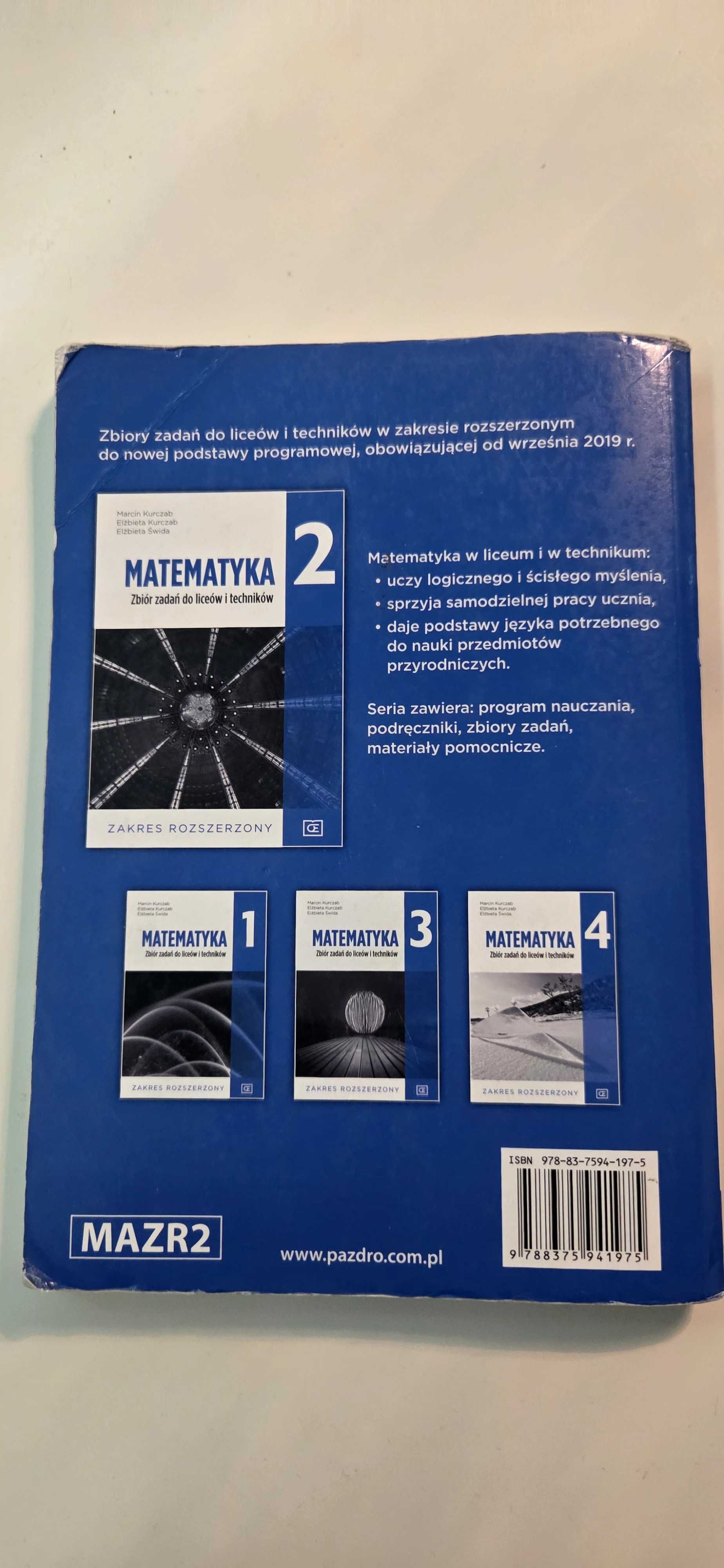 Matematyka 2. Zbiór zadań. Zakres rozszerzony
Wydawnictwo: Pazdro
