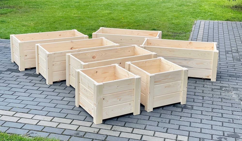 doniczki drewniane pod wymiar, donice, donica drewniana świerkowa