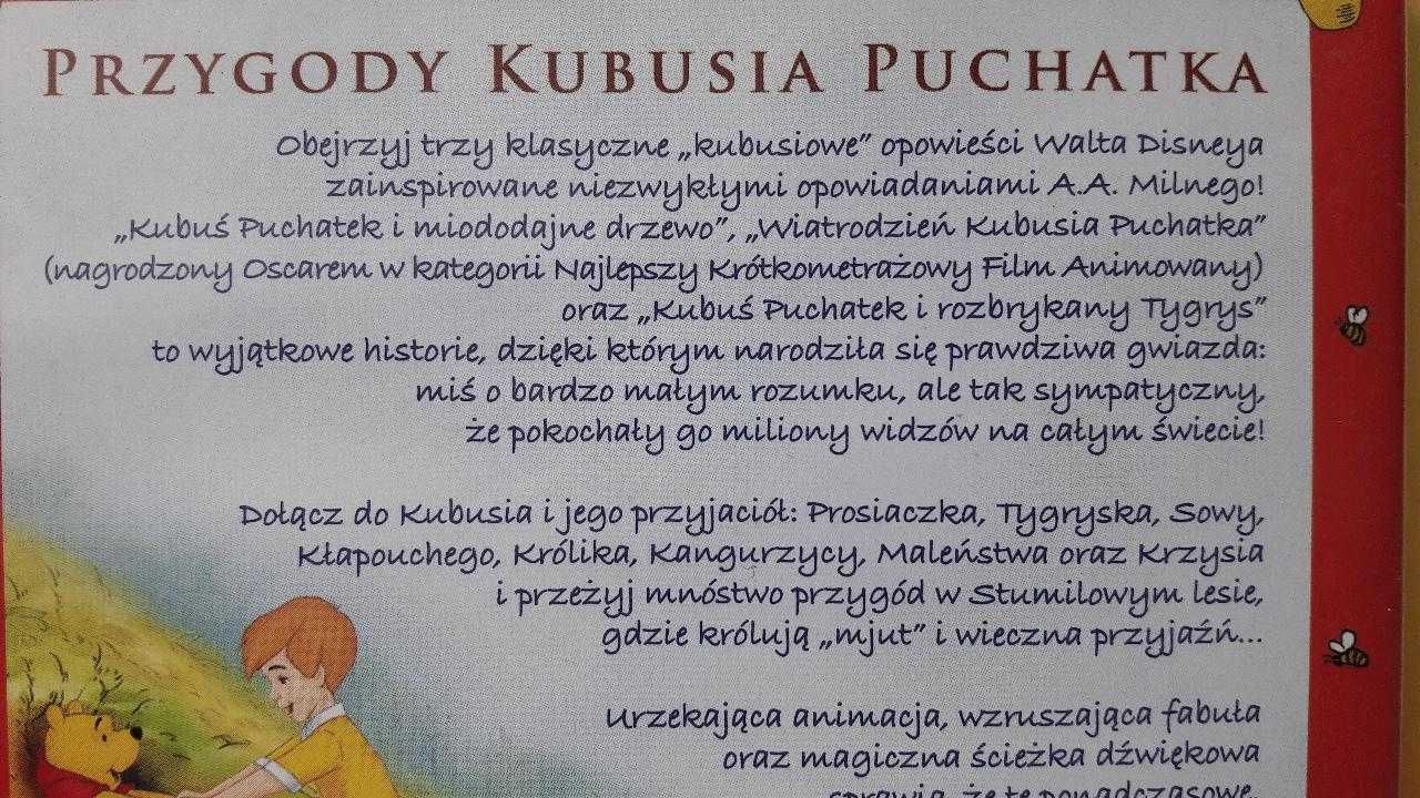 Przygody Kubuś Puchatek książka, film CD, szablony do rysowania