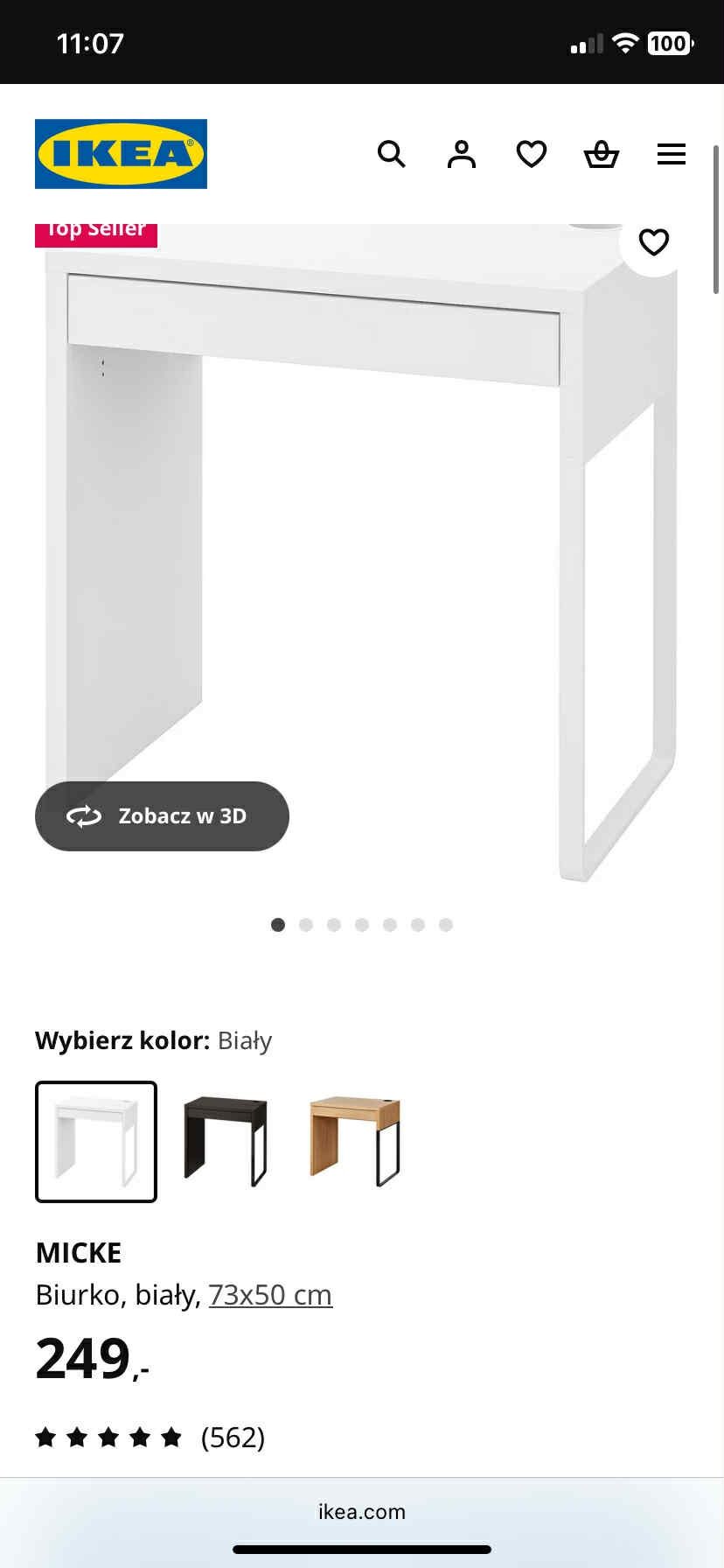 Biurko IKEA z jedną szufladą
