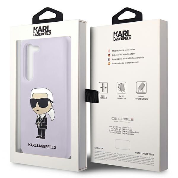 Etui Karl Lagerfeld Liquid Silicone Ikonik S23+ S916 - Purpurowe