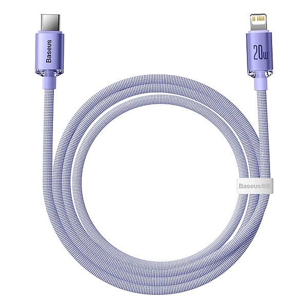 Kabel Baseus CAJY Lightning - USB-C PD 20W 480Mb/s 1,2m - fioletowy