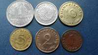 Niemcy - zestaw 6 monet z lat 1928-39