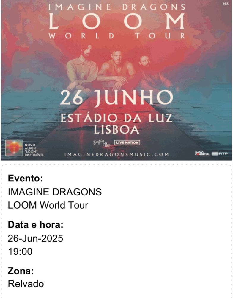 Imagine Dragons - Bilhetes para Concerto