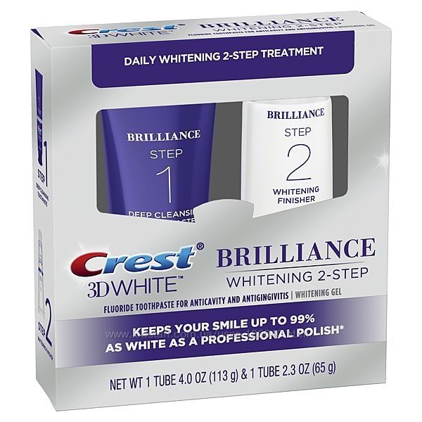 Набор для отбеливания зубов Crest 3D Brilliance 2-STEP паста, гель-США