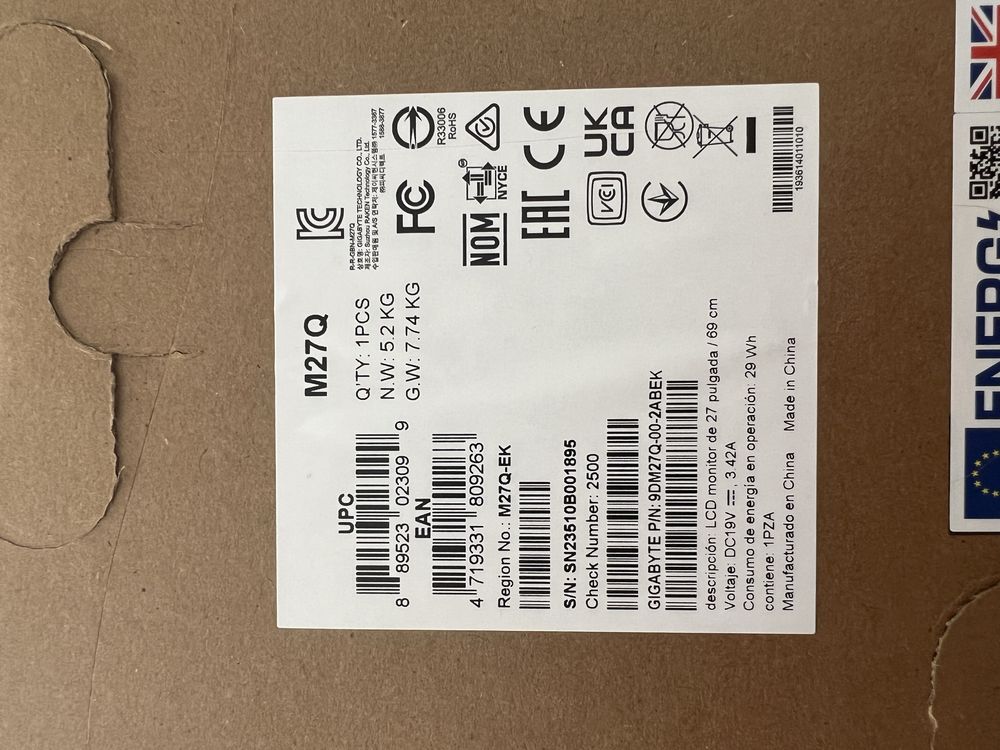 Monitor Gigabyte M27Q - novo
