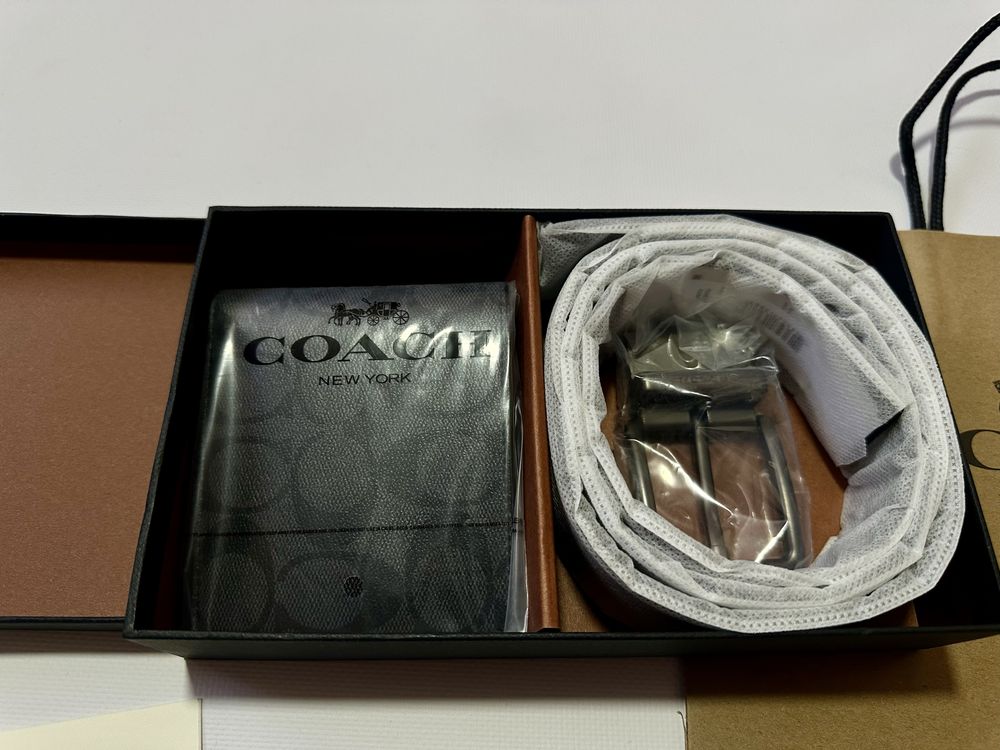Чоловічий набір від Coach подарунковий набір ремінь та гаманець коач